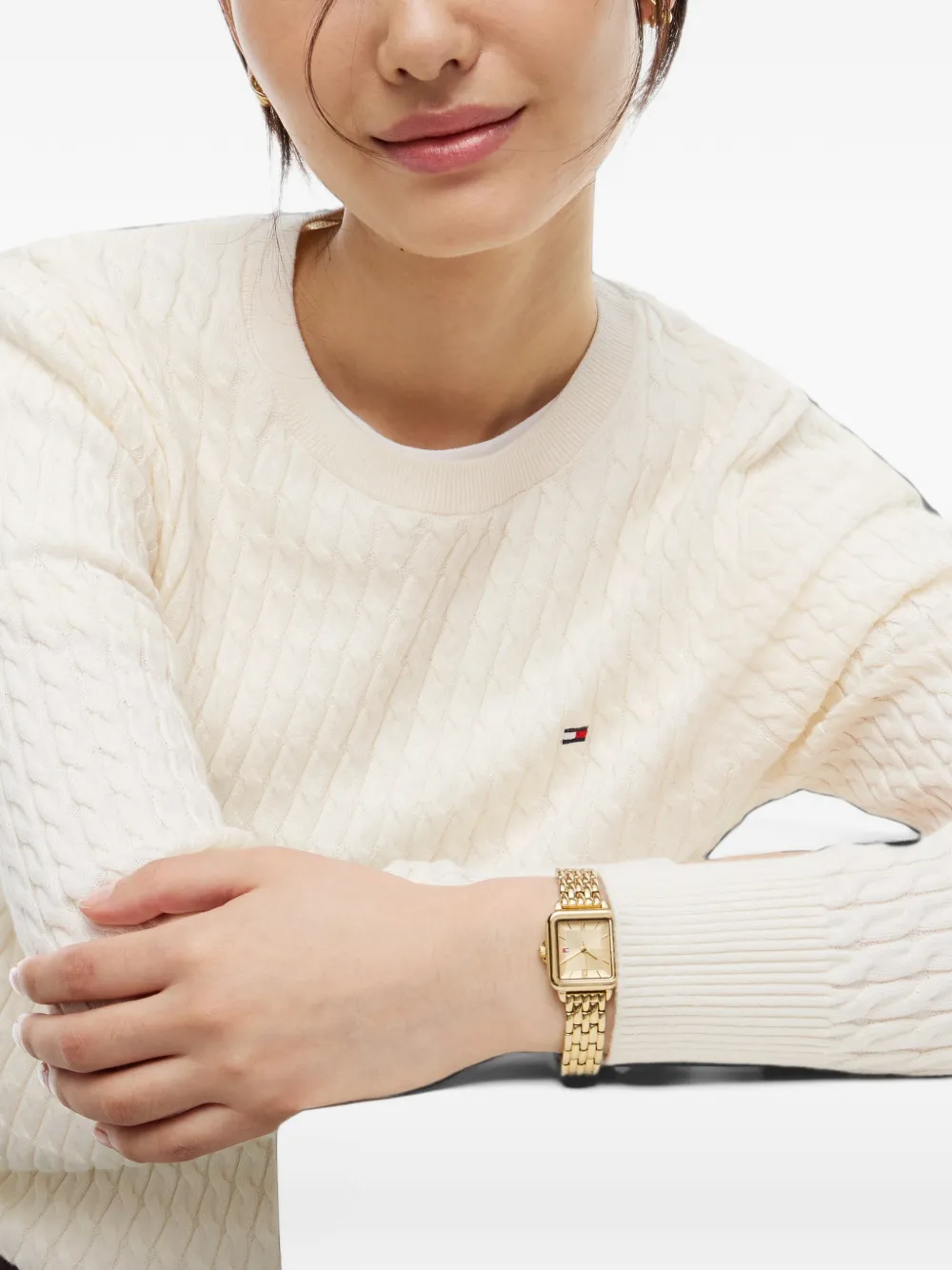 Tommy Hilfiger cable-knit sweater Wit