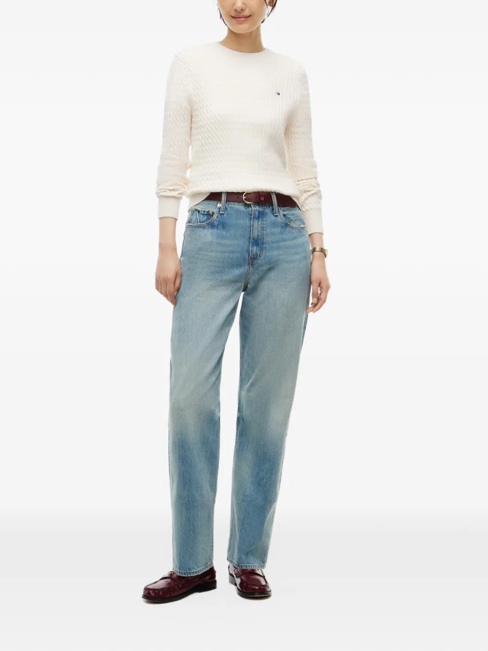 Tommy Hilfiger cable-knit sweater Wit