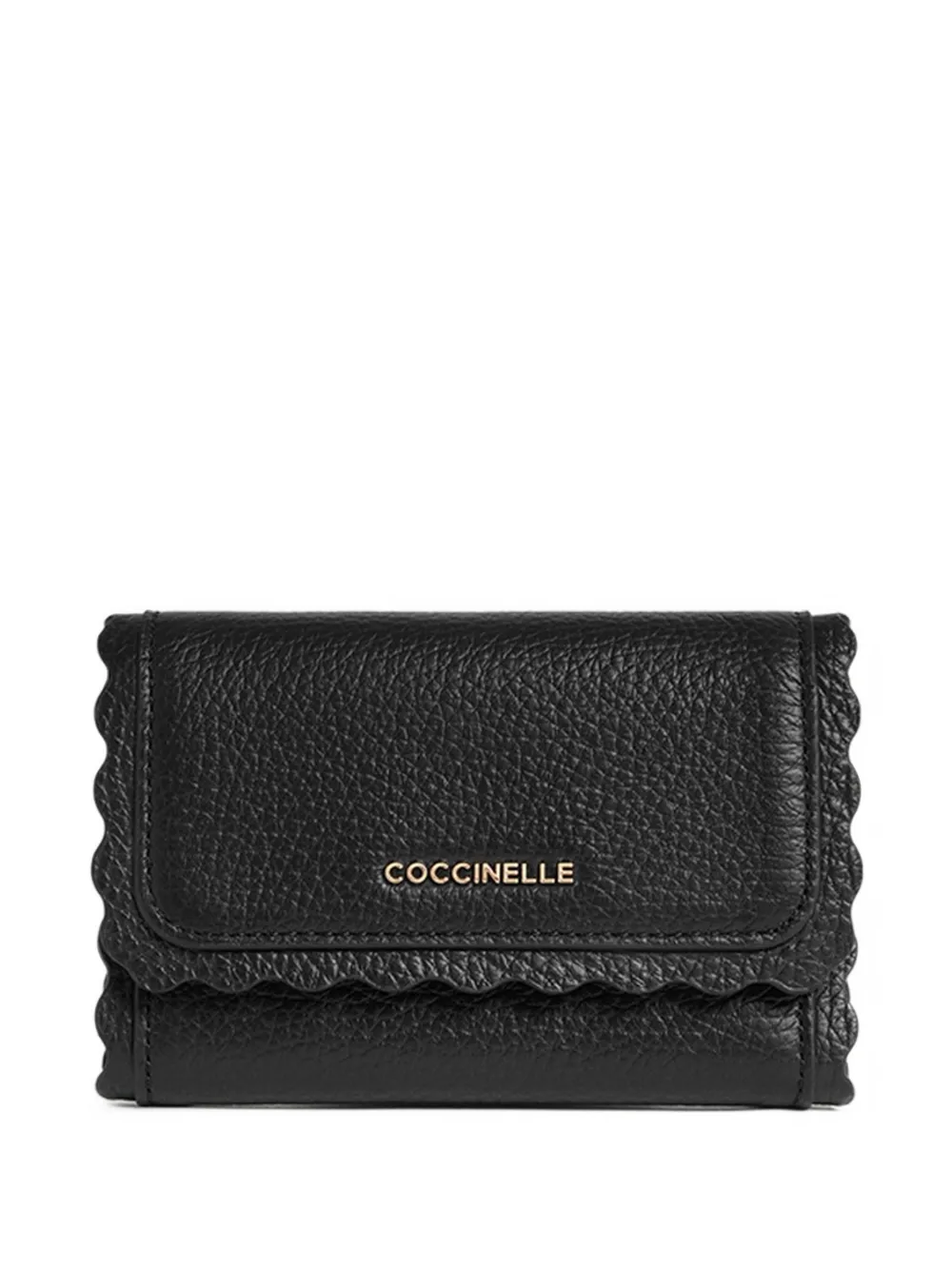 Coccinelle small Leather Lace scalloped-edge wallet - Schwarz
