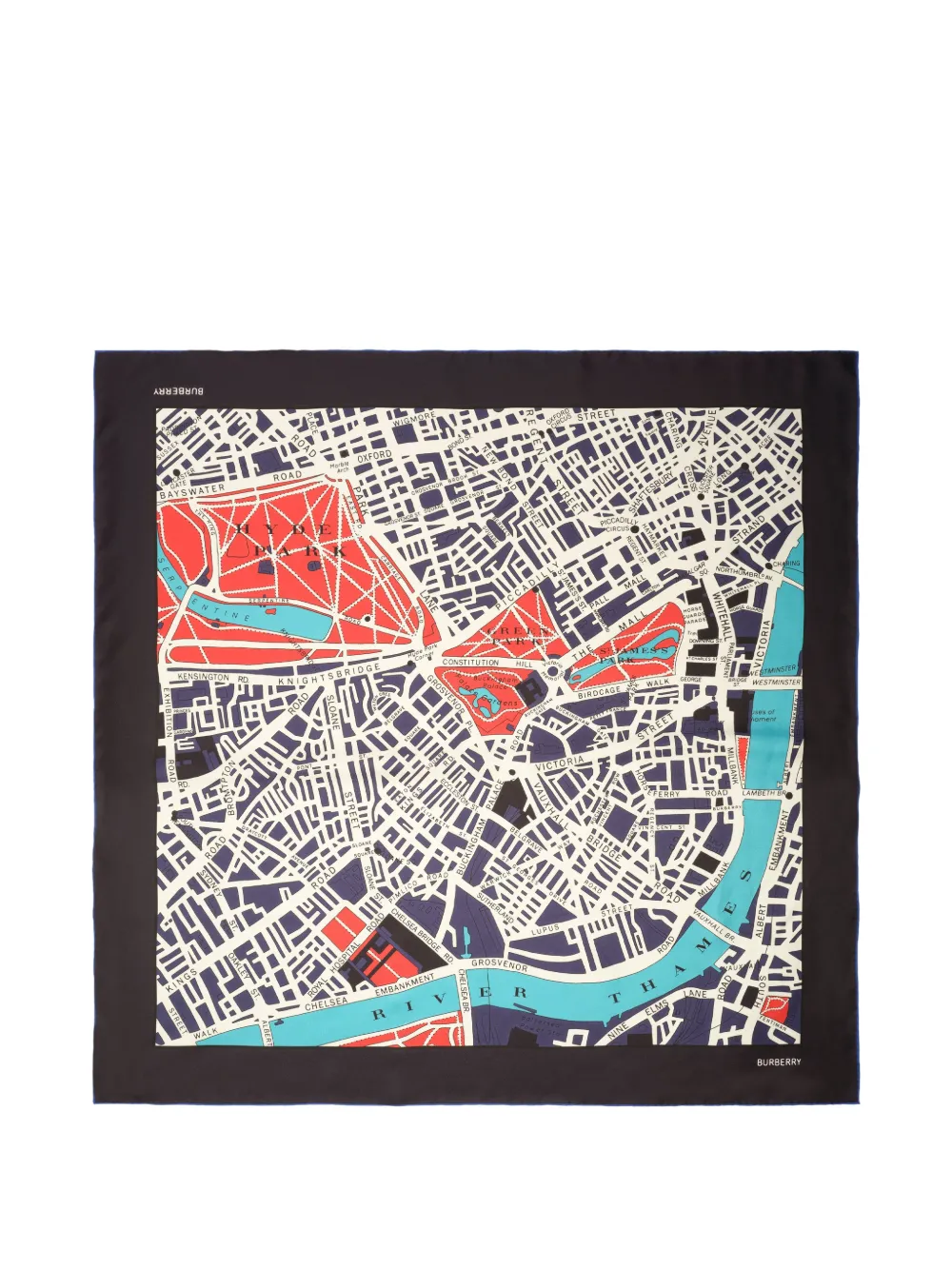 Burberry London Map zijden sjaal Beige
