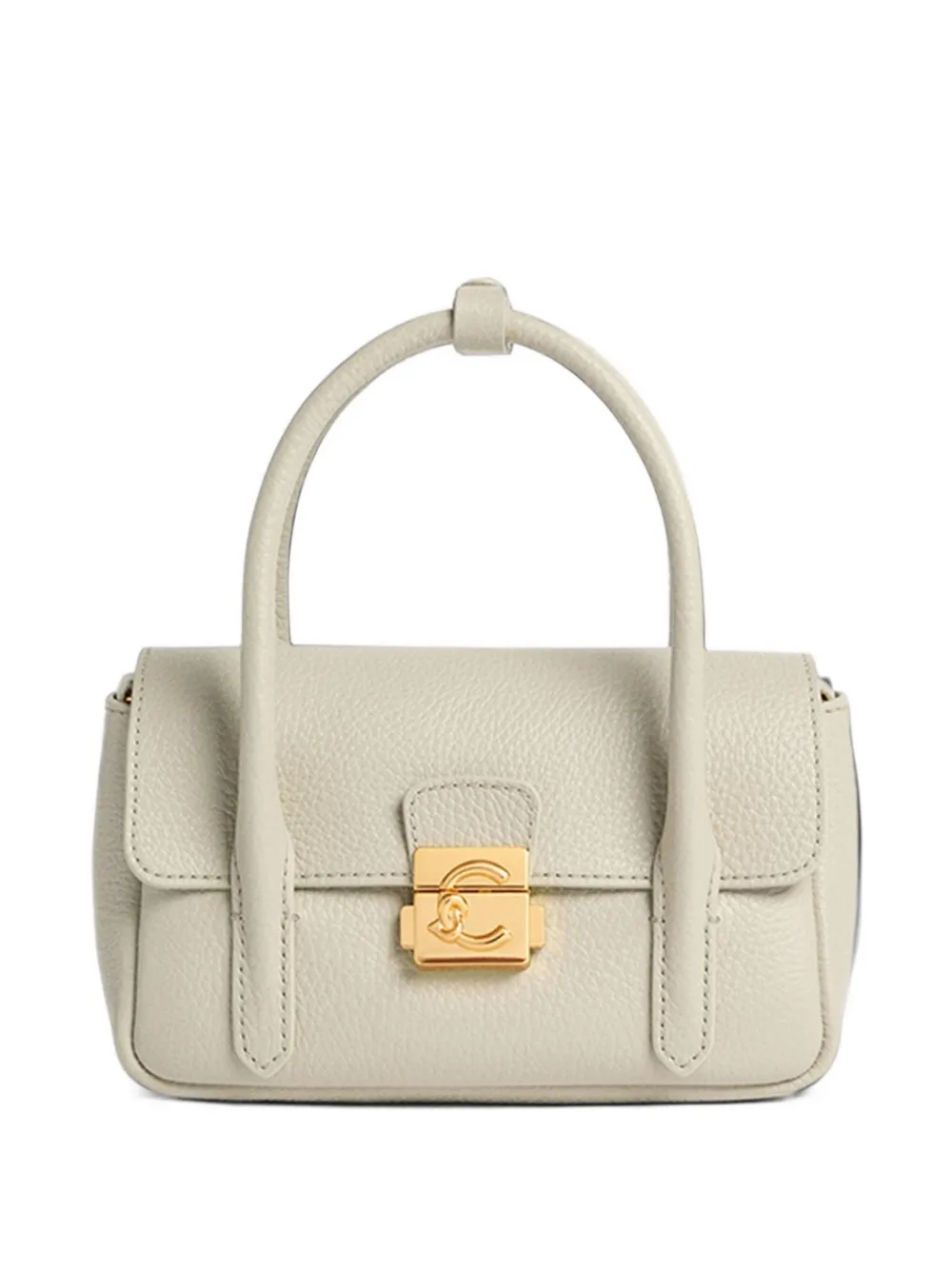 Coccinelle mini C-Me Lock logo-clasp leather shoulder bag - Bianco