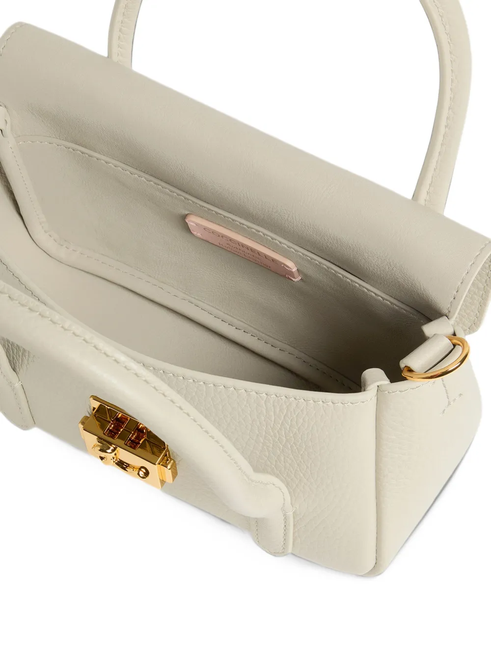 Coccinelle C-Me Lock mini-schoudertas met logo-sluiting Wit