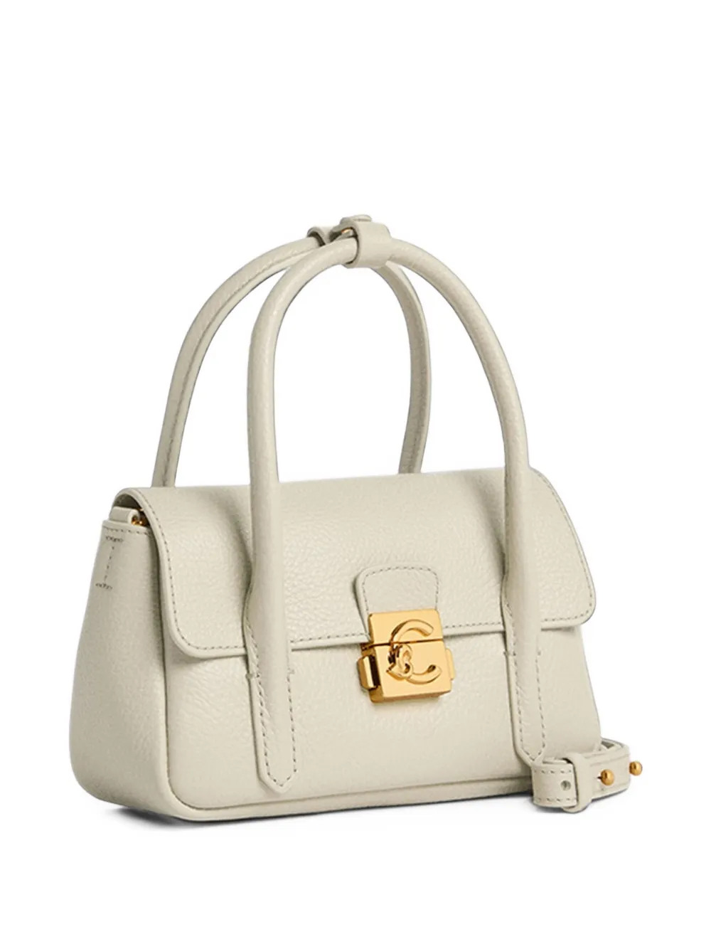 Coccinelle C-Me Lock mini-schoudertas met logo-sluiting Wit