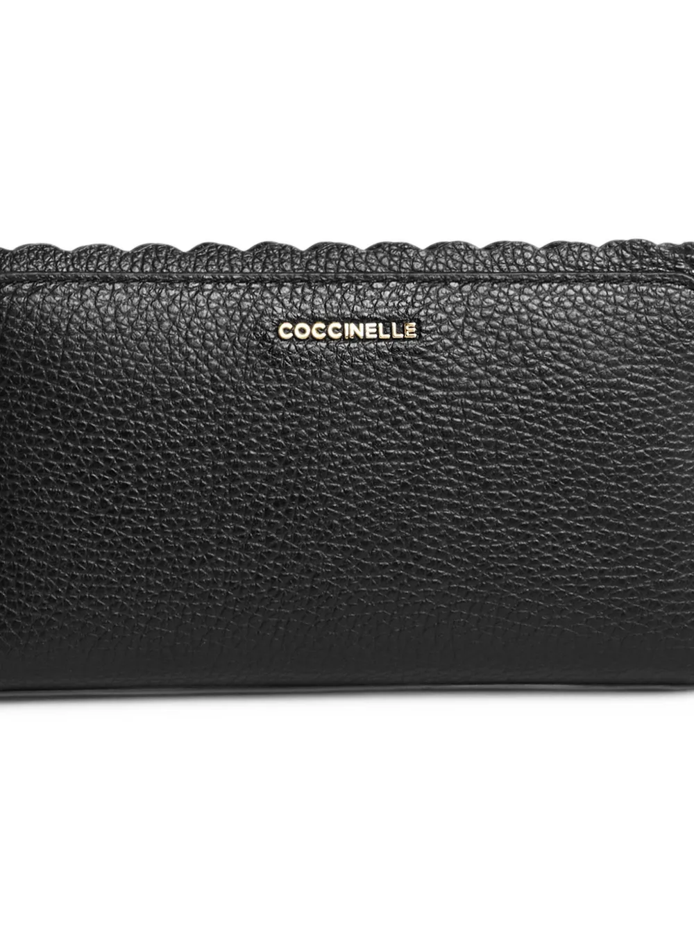 Coccinelle Grote Leathe Lacer portemonnee met gewelfde rand Zwart