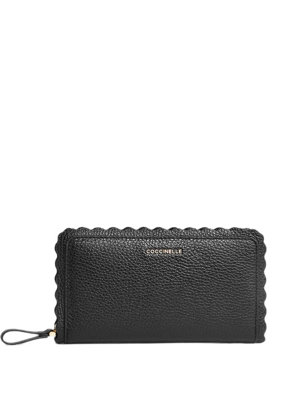 Coccinelle large Leathe Lacer scalloped-edge wallet - Schwarz