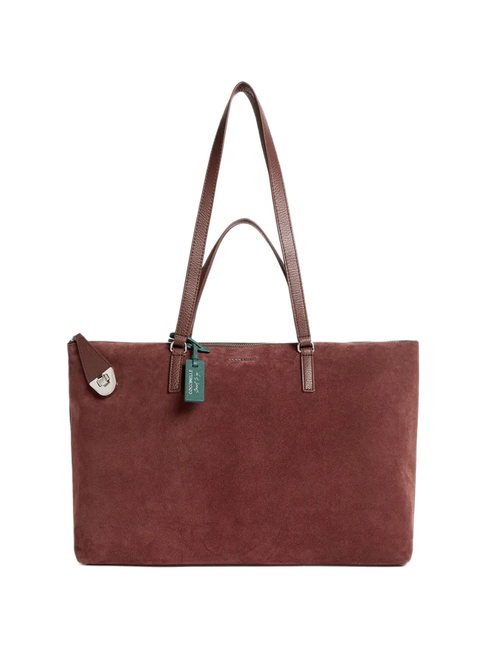 Coccinelle large Smart To Go Beat suede leather tote bag - Rosso