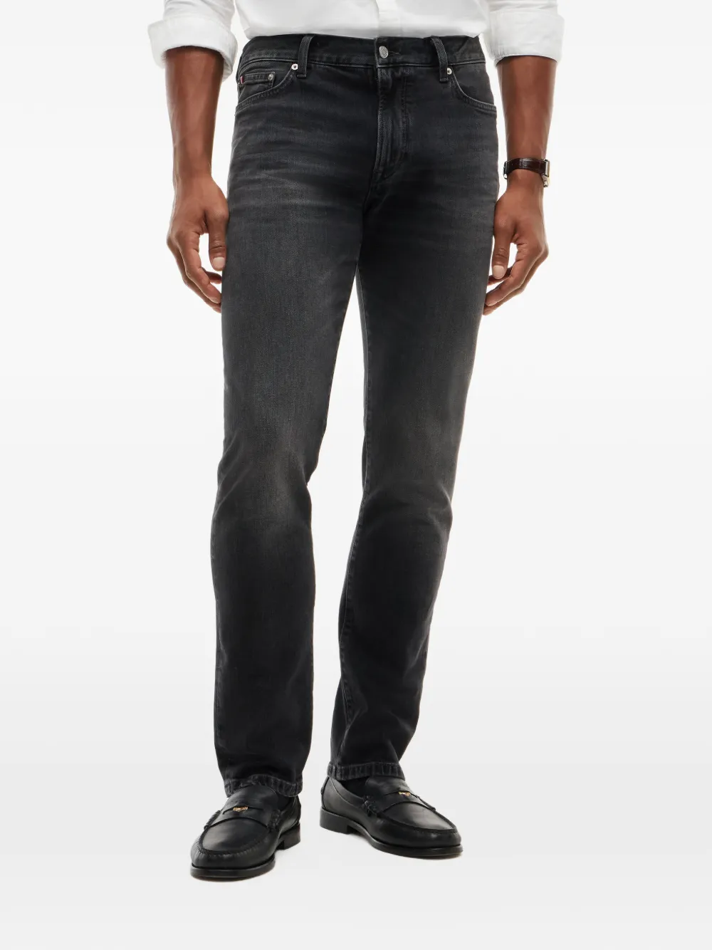 Tommy Hilfiger faded-effect slim-fit jeans Grijs