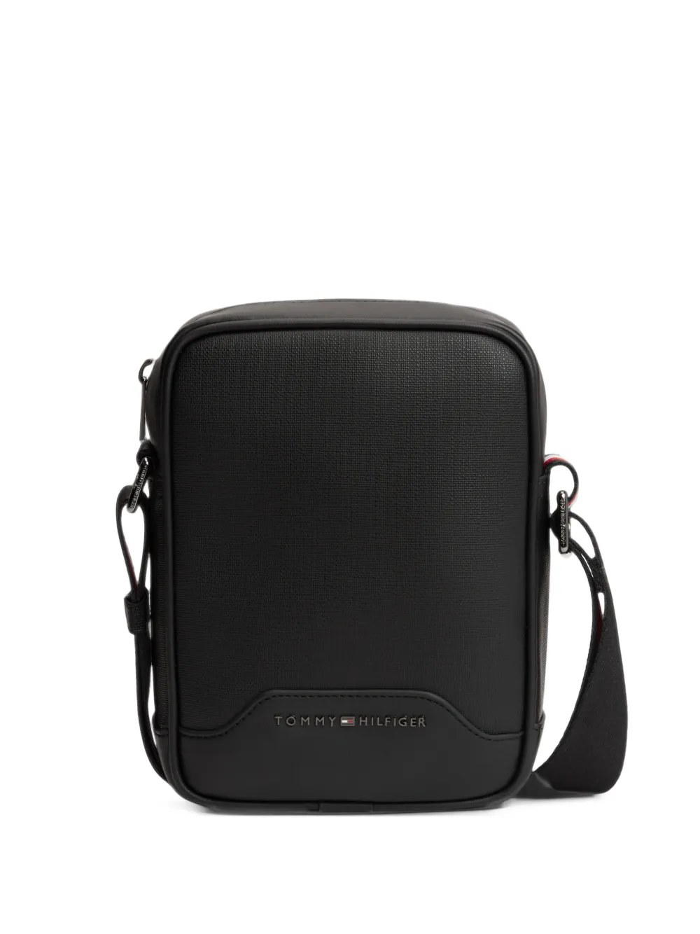 Tommy Hilfiger logo-plaque messenger bag Zwart