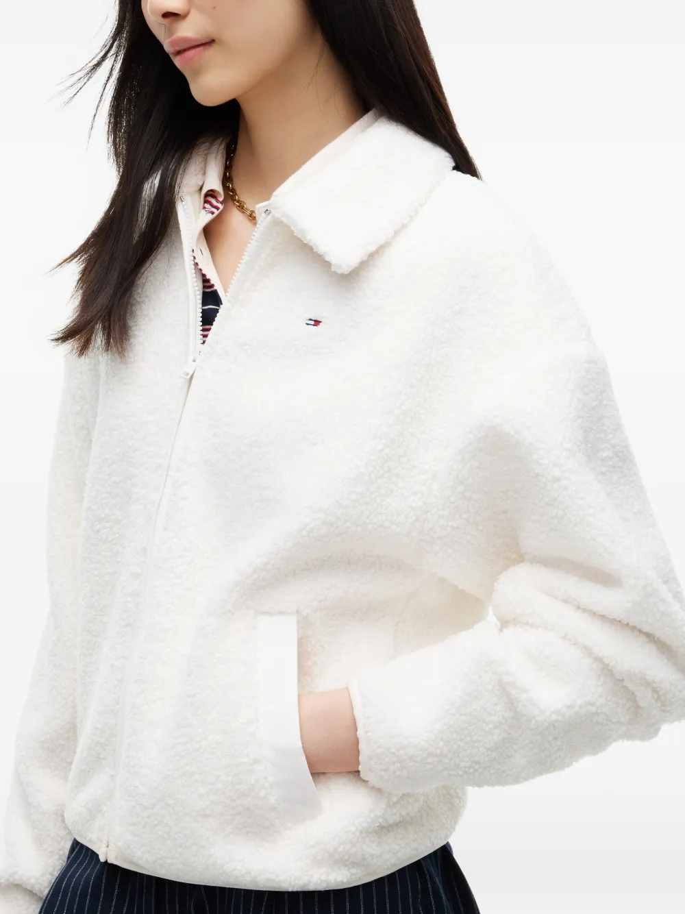 Tommy Hilfiger zip-up bomber jacket Wit