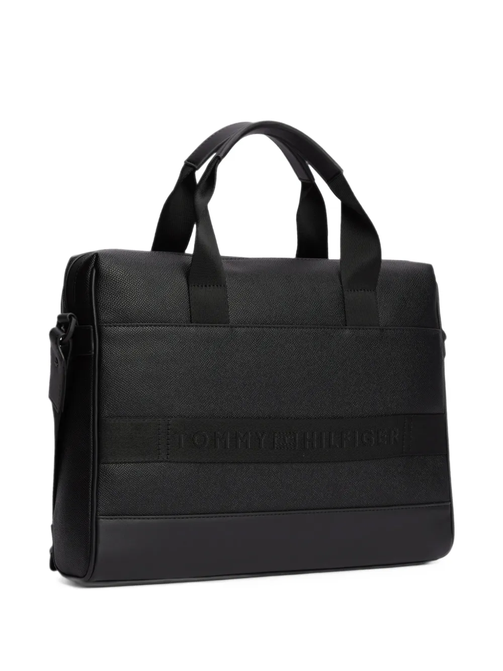 Tommy Hilfiger basket-weave shoulder bag Zwart