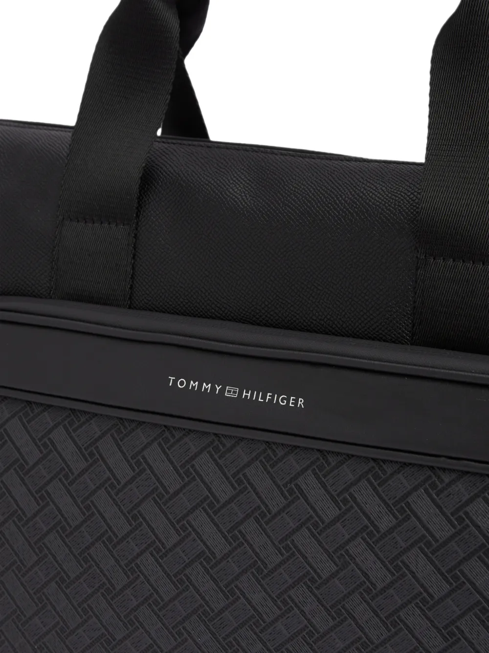 Tommy Hilfiger basket-weave shoulder bag Zwart