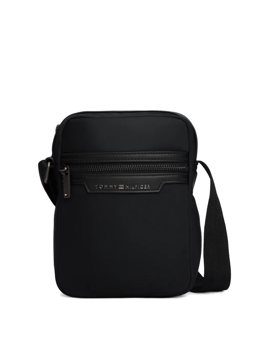 Tommy Hilfiger logo-plaque messenger bag Zwart