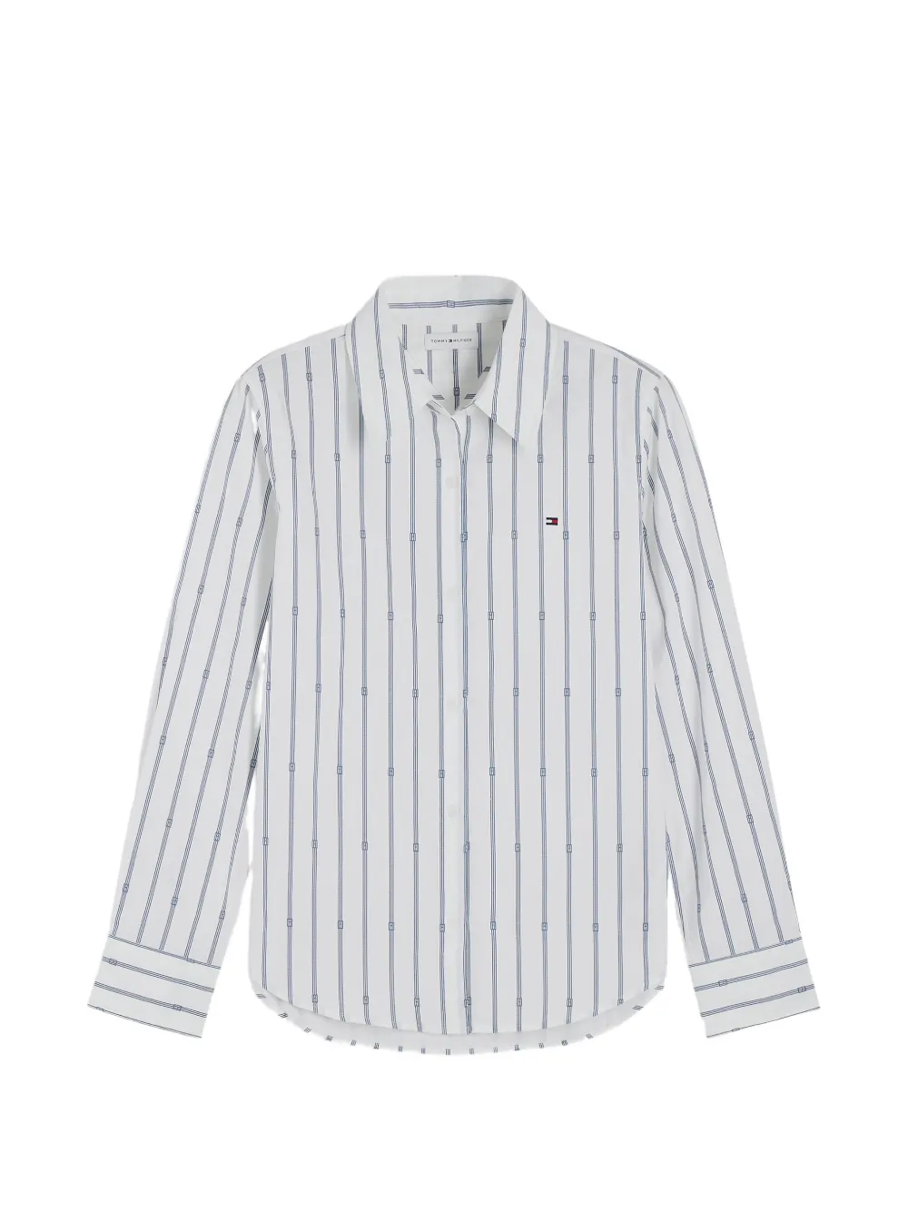 Tommy Hilfiger Gestreepte blouse met geborduurd logo Wit
