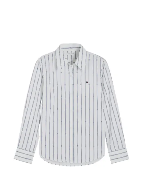 Tommy Hilfiger stripe-print logo-embroidered shirt