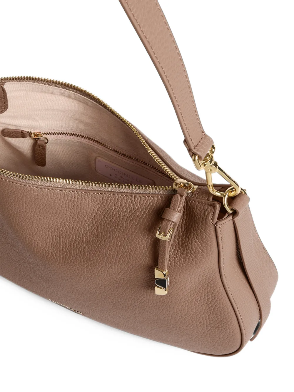 Coccinelle Leren schoudertas Beige