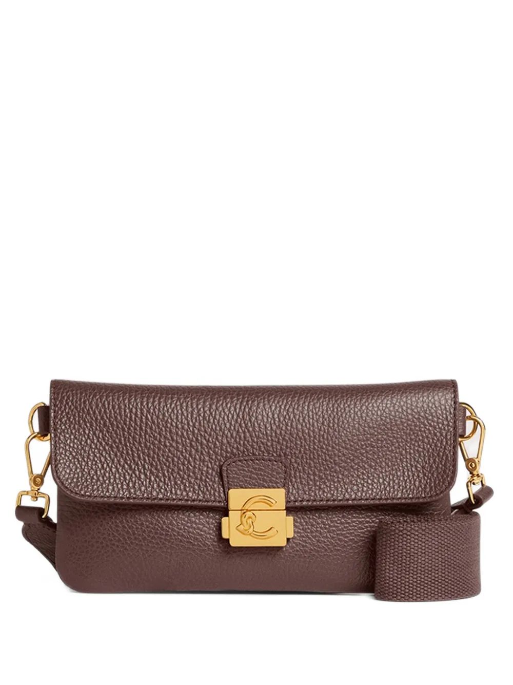 Coccinelle mini C-me Lock cross body bag - Braun