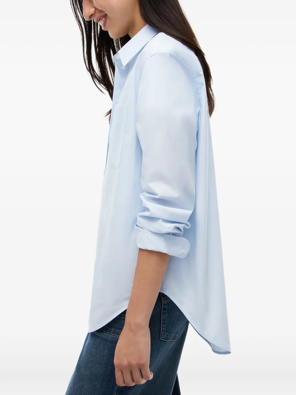 Tommy Hilfiger Overhemd met geborduurd logo en zak Blauw