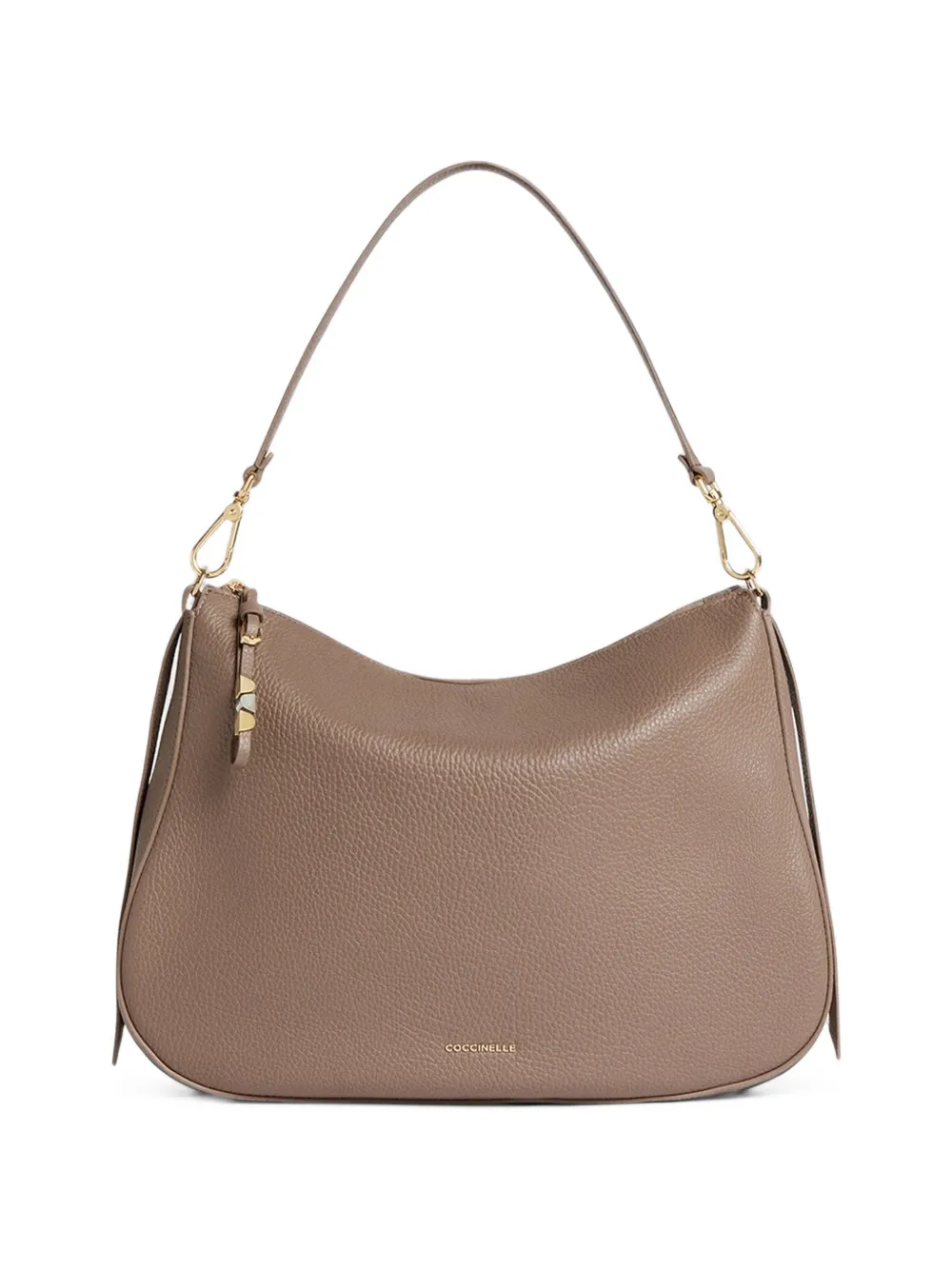 Coccinelle medium Nory grained leather shoulder bag Bruin