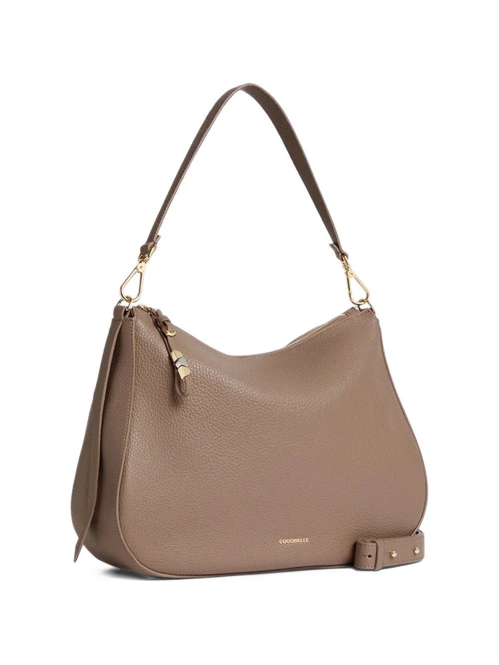 Coccinelle medium Nory grained leather shoulder bag - Brown