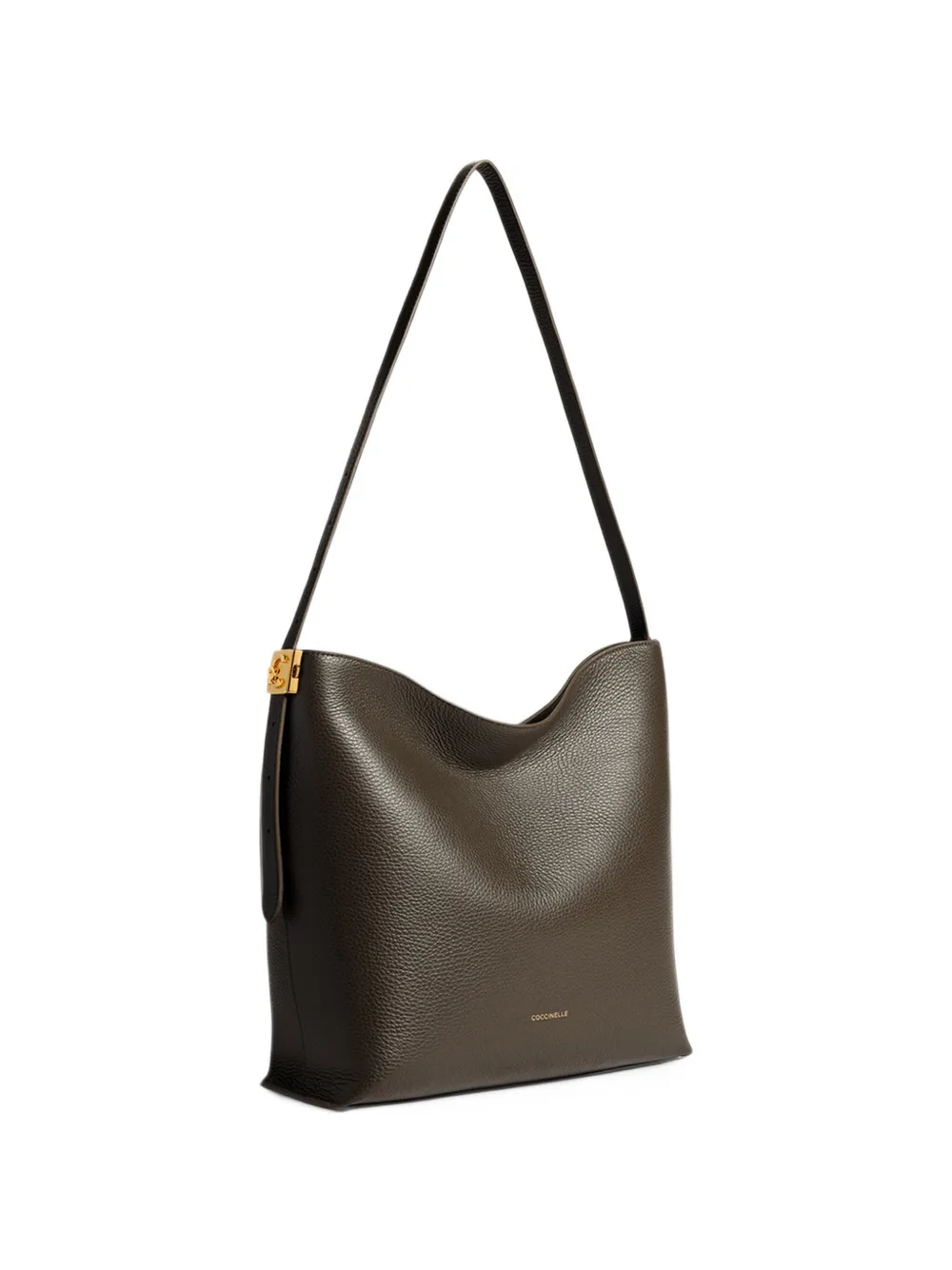 Coccinelle C-Me Lock leather shoulder bag - Brown