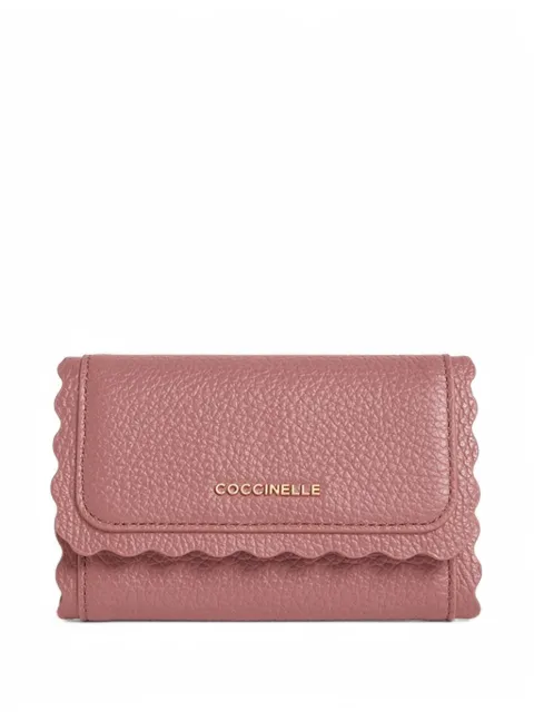 Coccinelle Lace scalloped-edge pebbled wallet