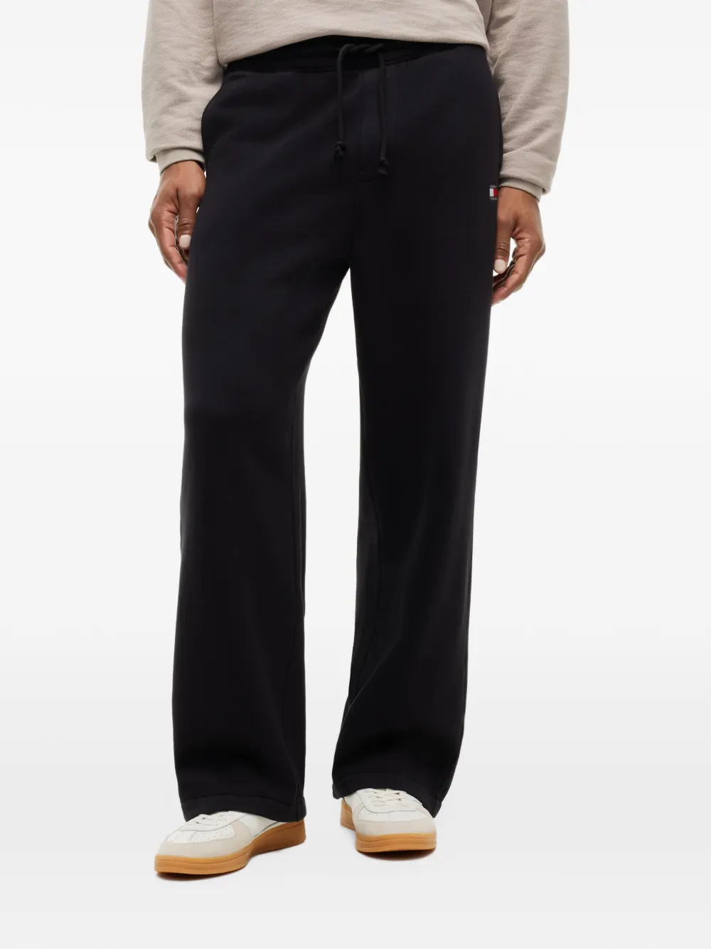 Tommy Hilfiger logo-patch drawstring track pants Zwart