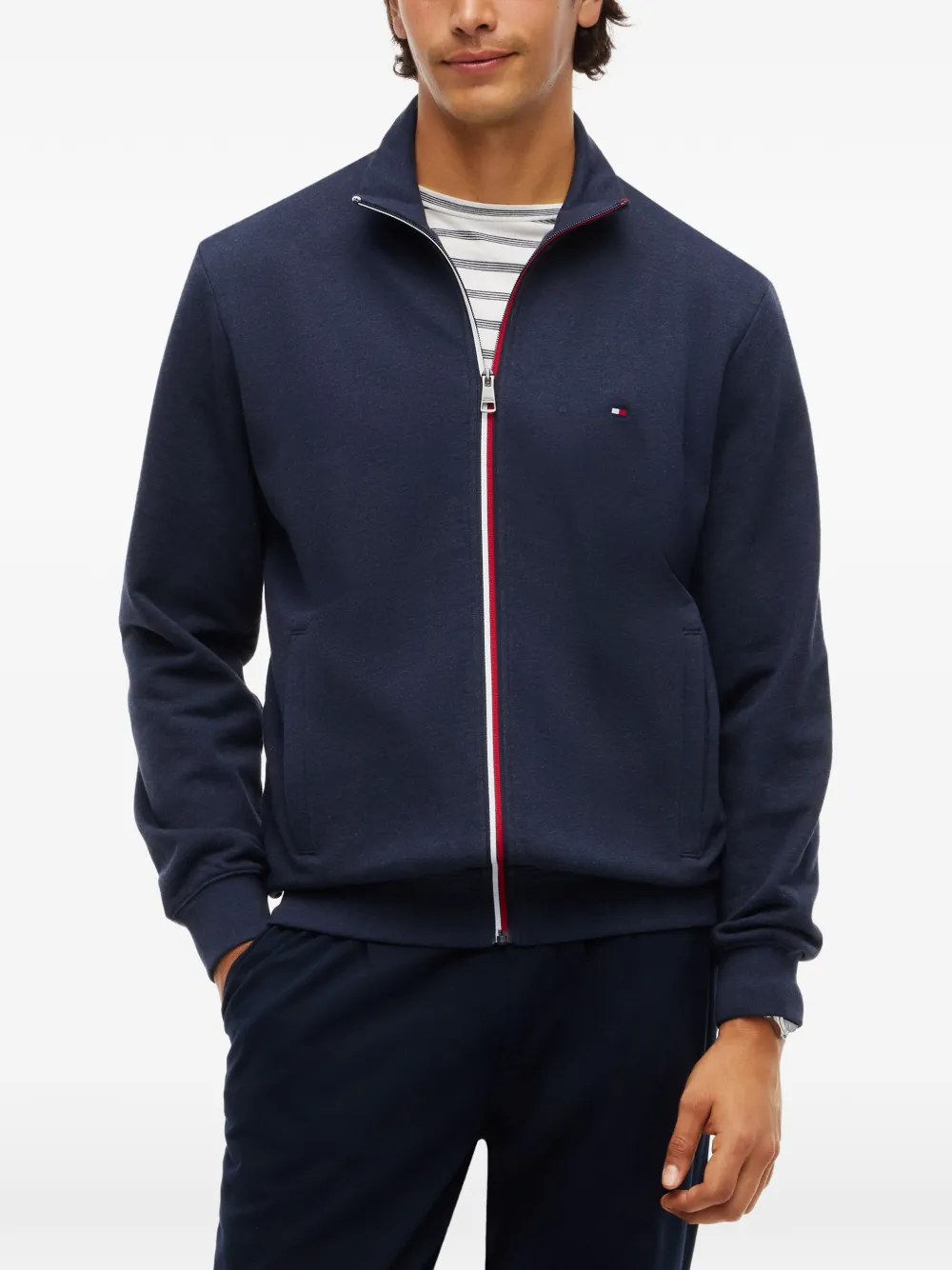 Tommy Hilfiger Trainingsjack met geborduurd logo en rits Blauw