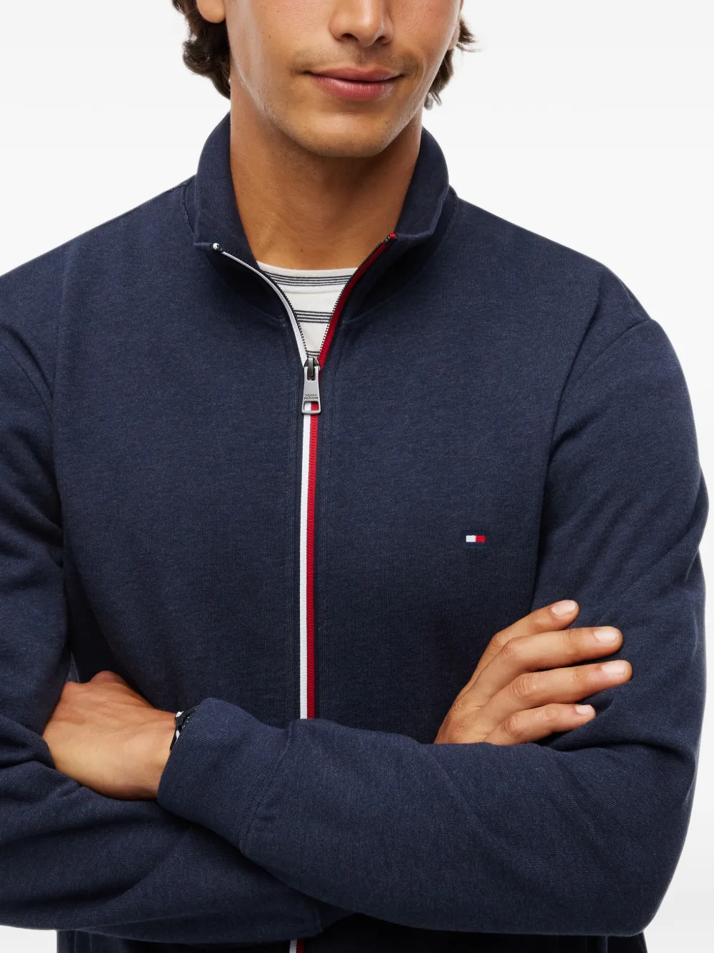 Tommy Hilfiger Trainingsjack met geborduurd logo en rits Blauw