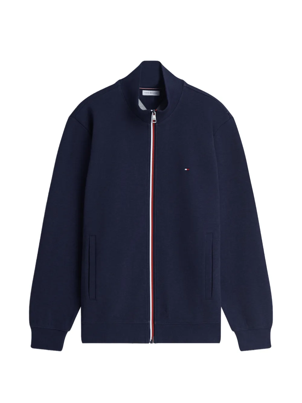 Tommy Hilfiger logo-embroidered zip-up track jacket - Blau