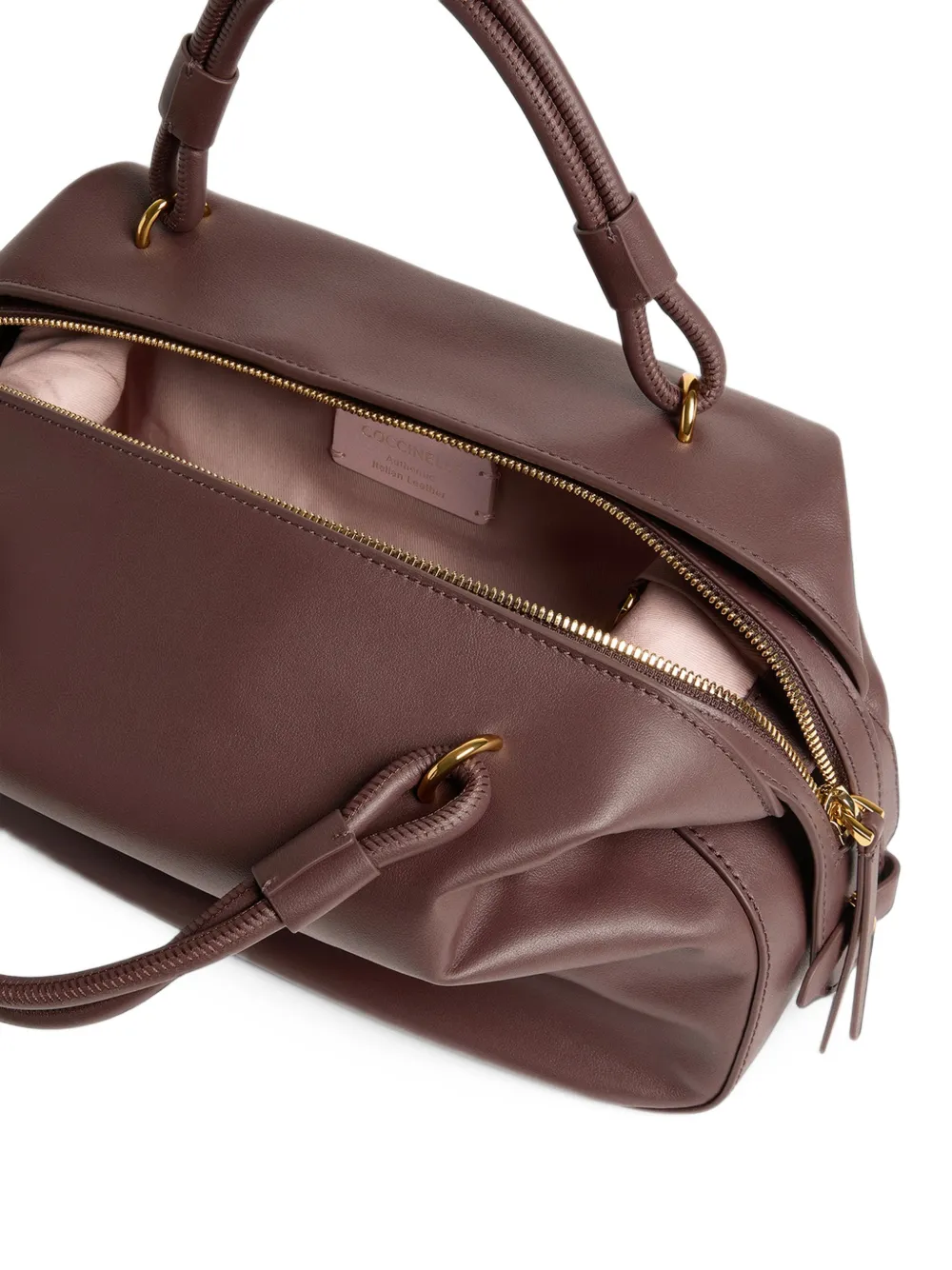 Coccinelle Kleine Lizzie leren shopper Bruin