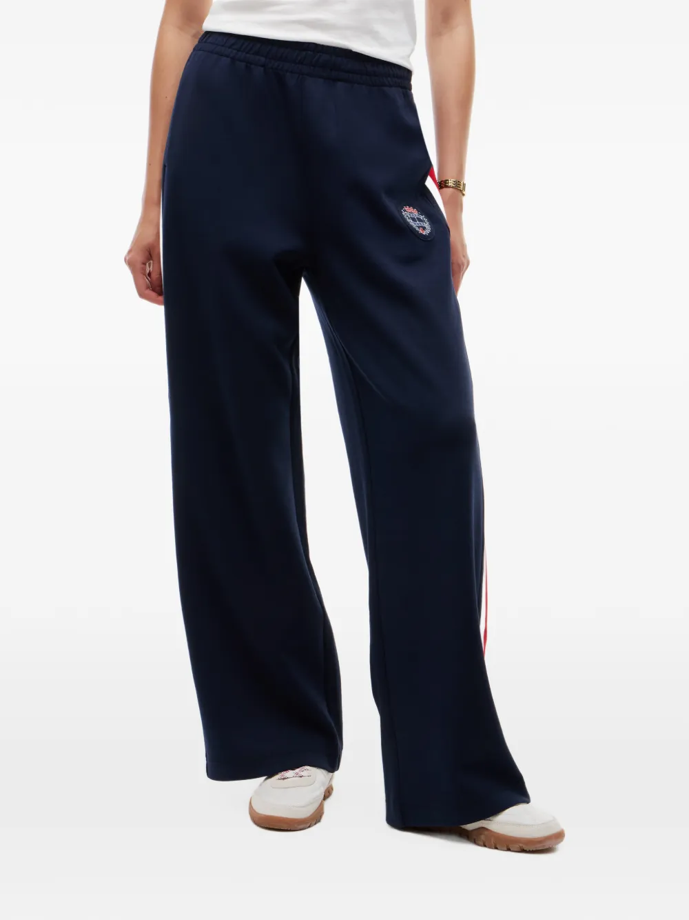 Tommy Hilfiger logo-patch side-stripe track pants Blauw