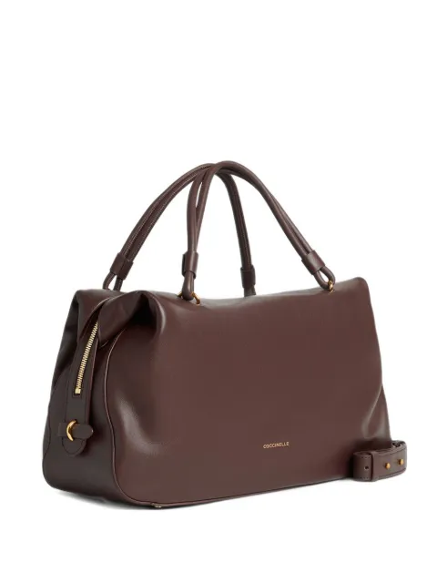 Coccinelle medium Lizzie logo-print leather tote bag