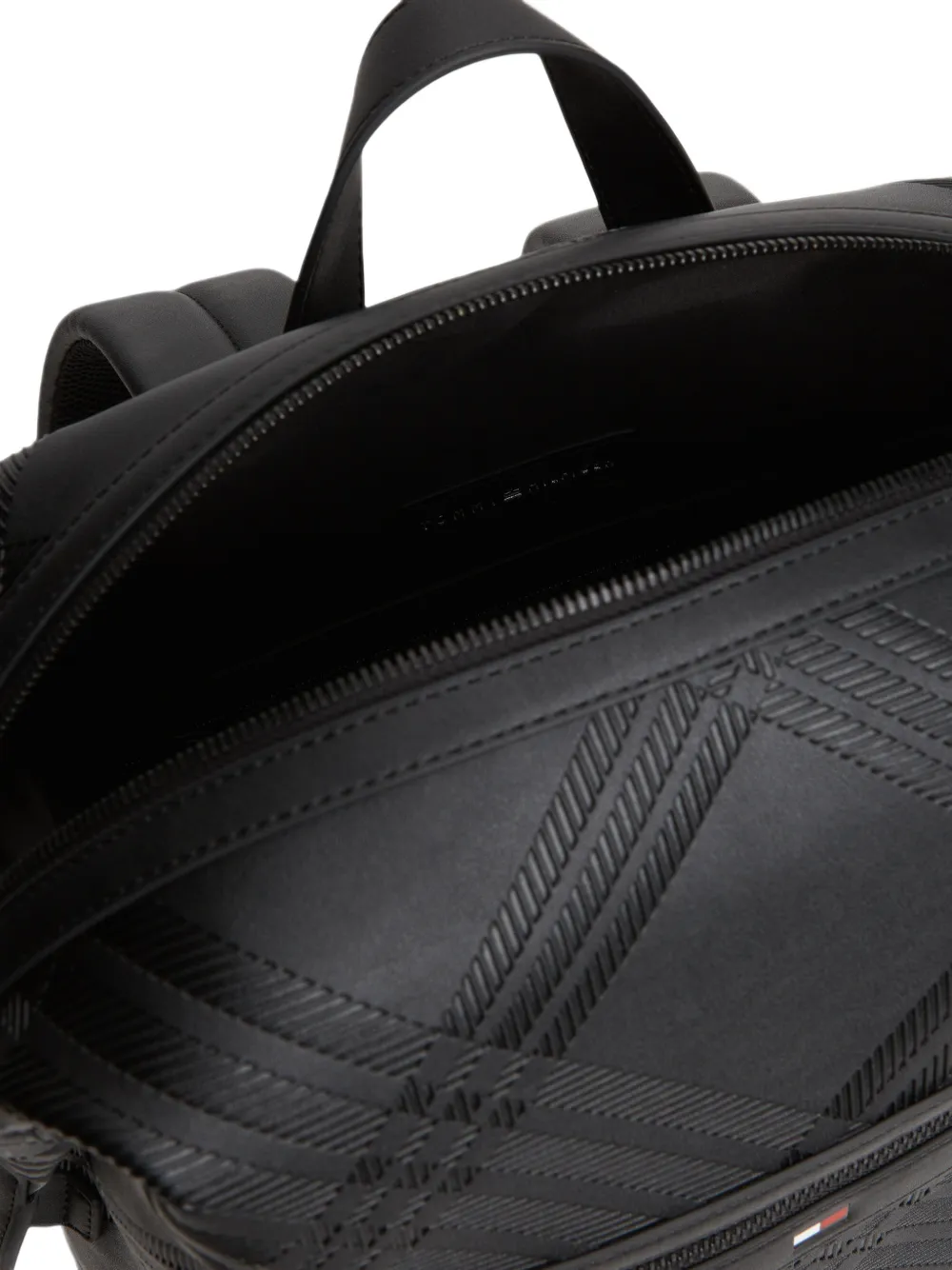 Tommy Hilfiger check-embossed backpack Zwart