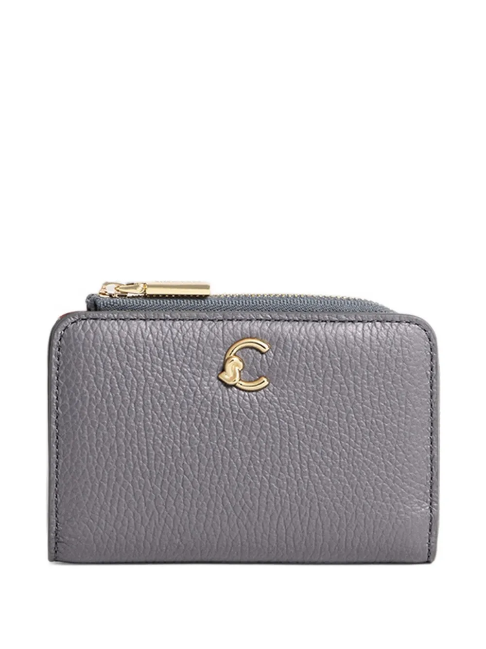 Coccinelle logo-plaque pebbled wallet - Grau