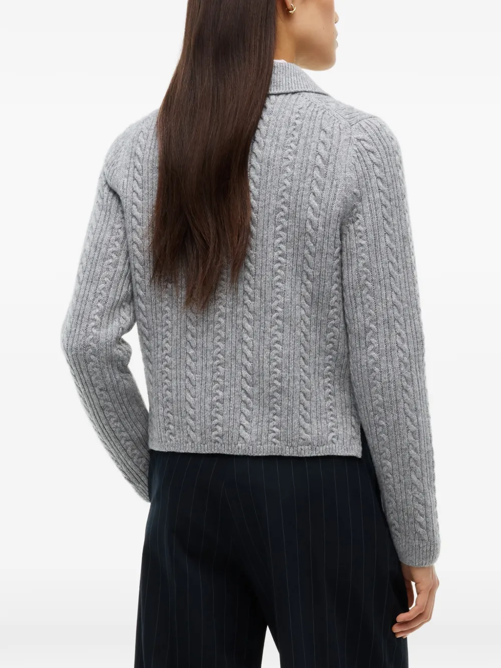 Tommy Hilfiger Kabelgebreide trui Grijs