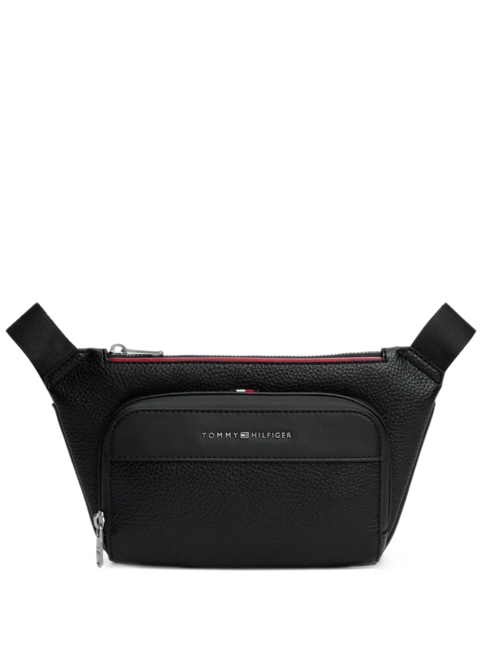 Tommy Hilfiger logo-plaque pebbled messenger bag - Nero