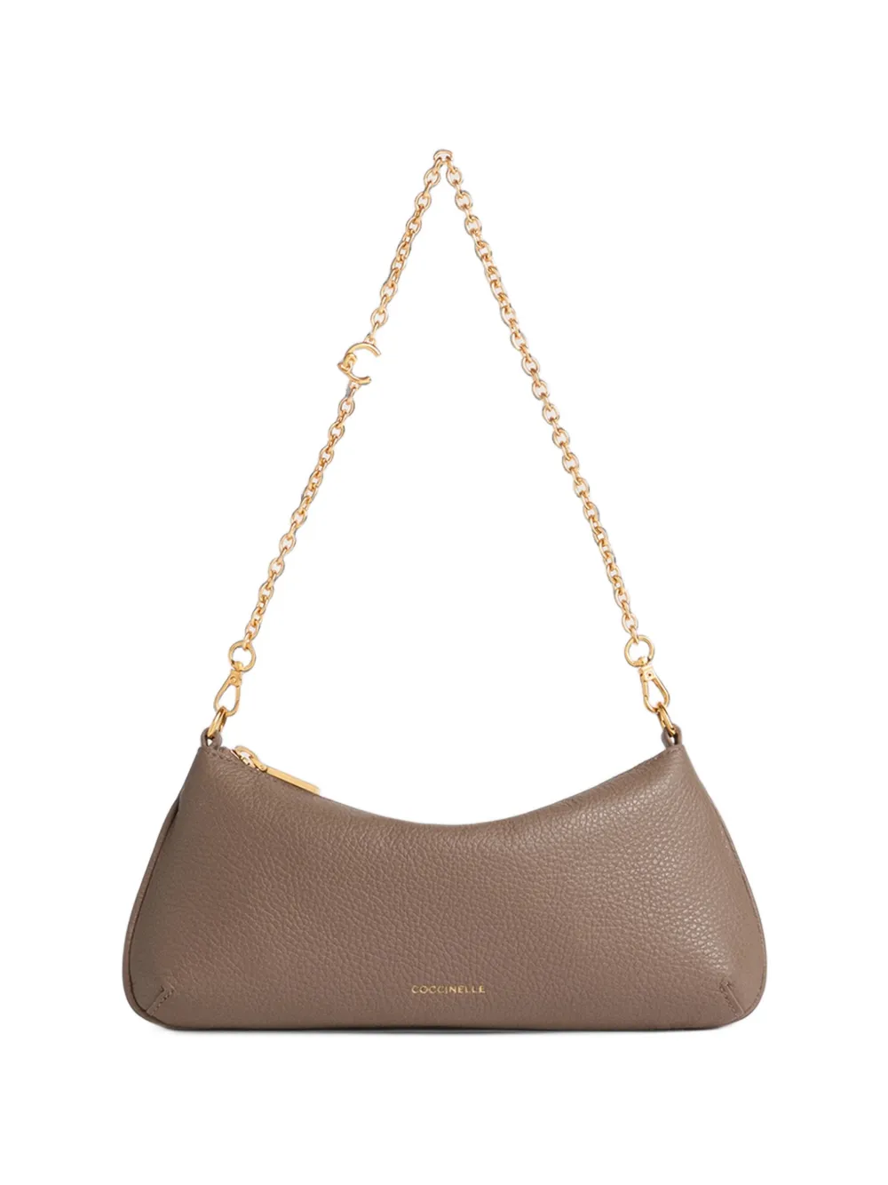Coccinelle mini C-ME grained leather shoulder bag - Toni neutri