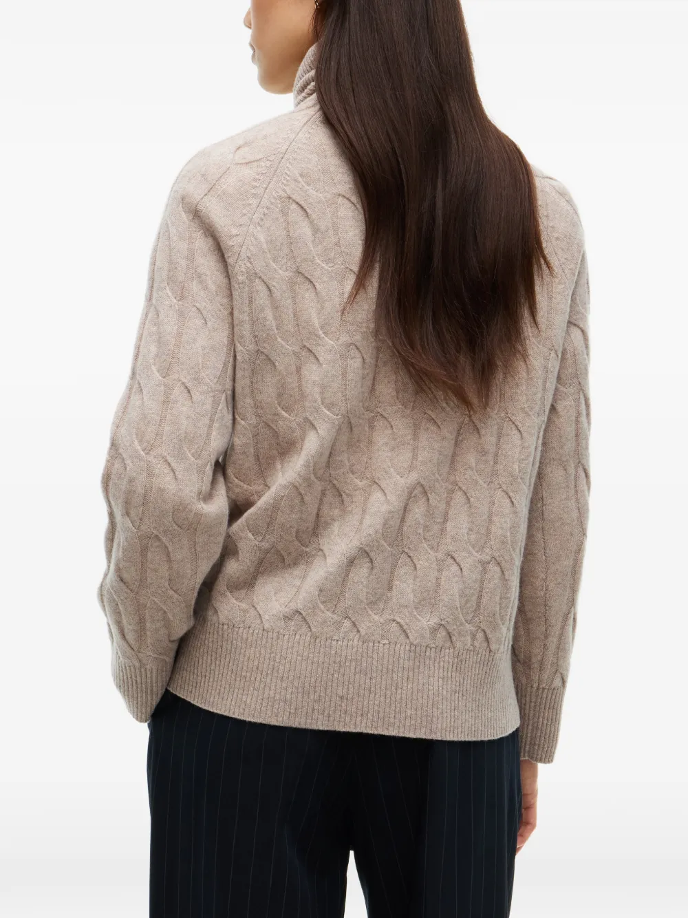 Tommy Hilfiger Kabelgebreide coltrui Beige