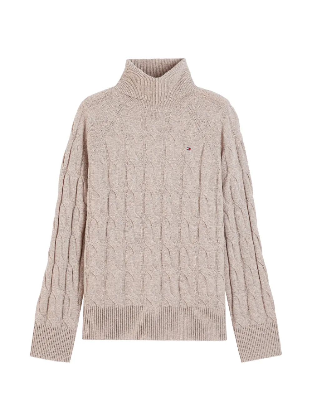 Tommy Hilfiger Kabelgebreide coltrui Beige
