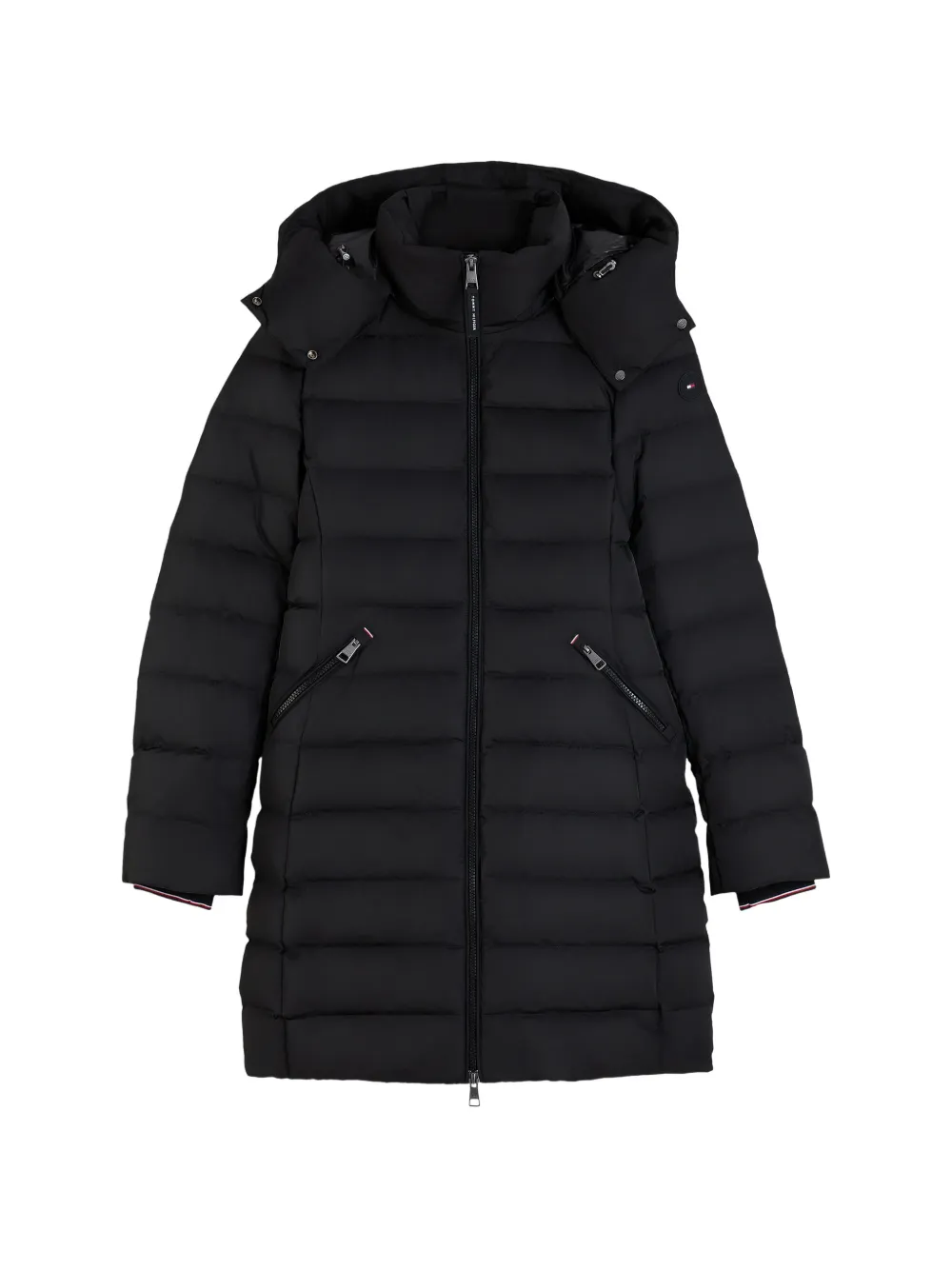 Tommy Hilfiger hooded single-breasted coat - Black