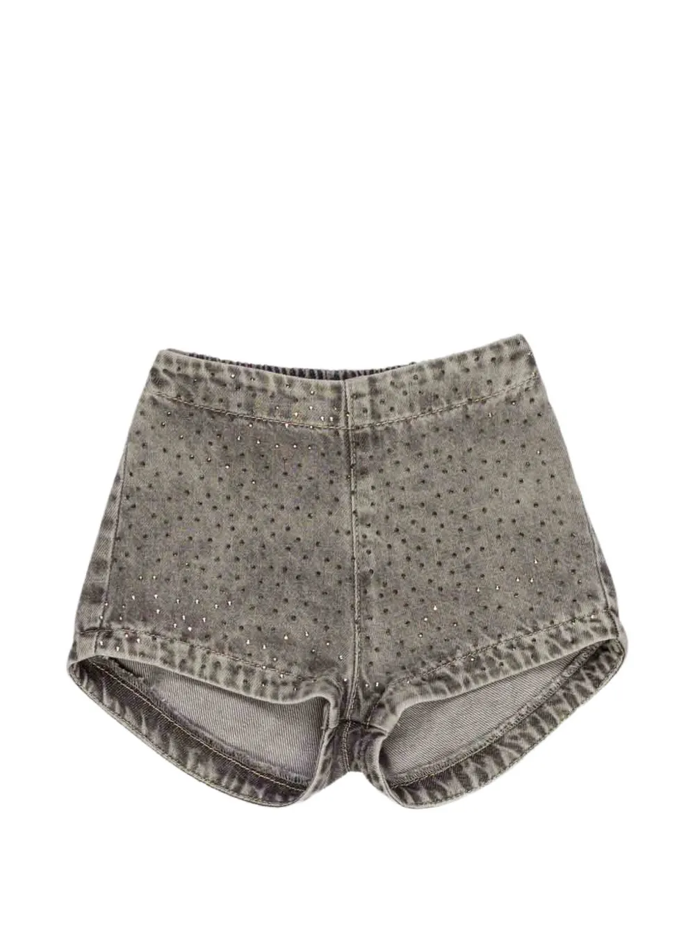 Miss Grant Kids rhinestone-embellished denim shorts - Grau