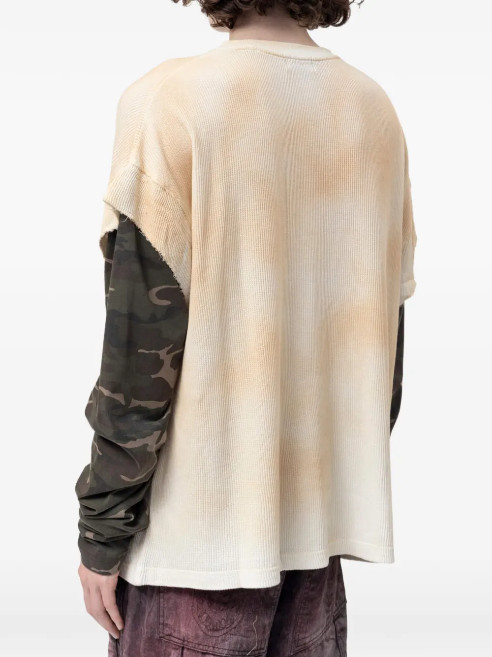 THUG CLUB TC Hellfire gelaagd T-shirt Beige