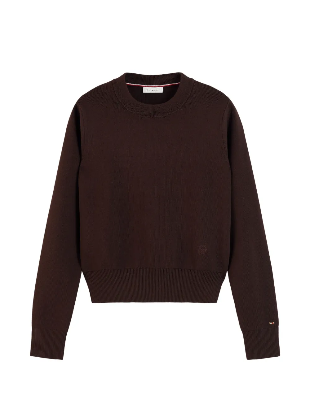Tommy Hilfiger Sweater met geborduurd logo Bruin