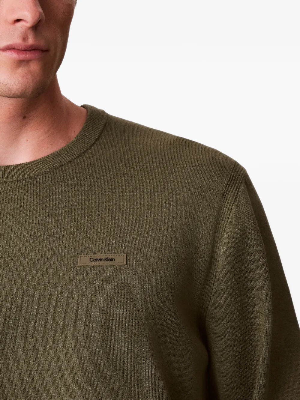 Calvin Klein logo-patch sweater Groen