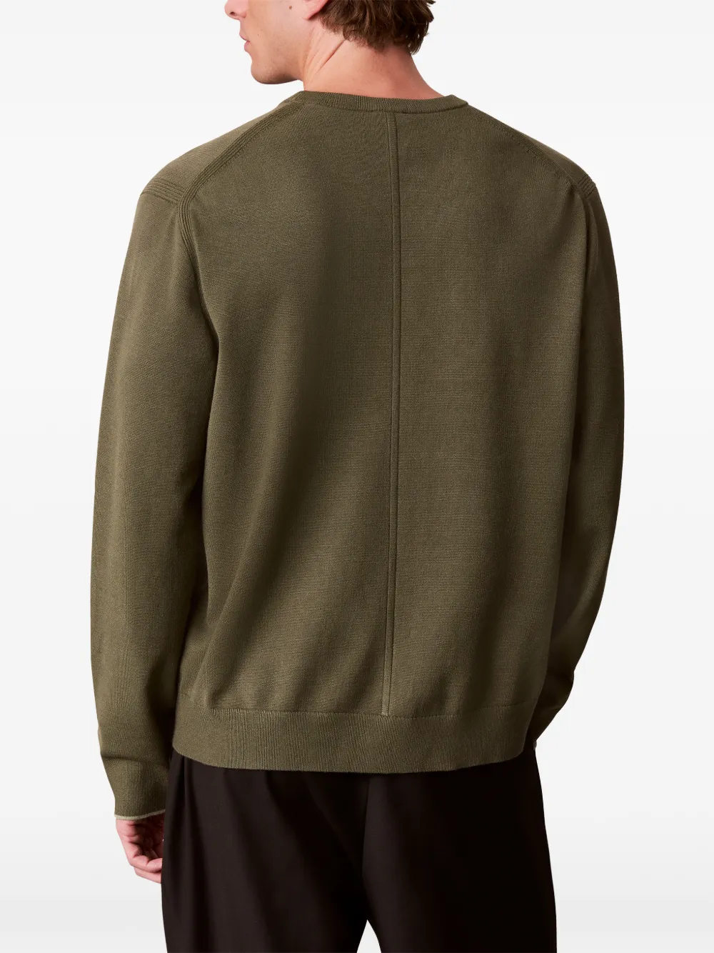 Calvin Klein logo-patch sweater Groen