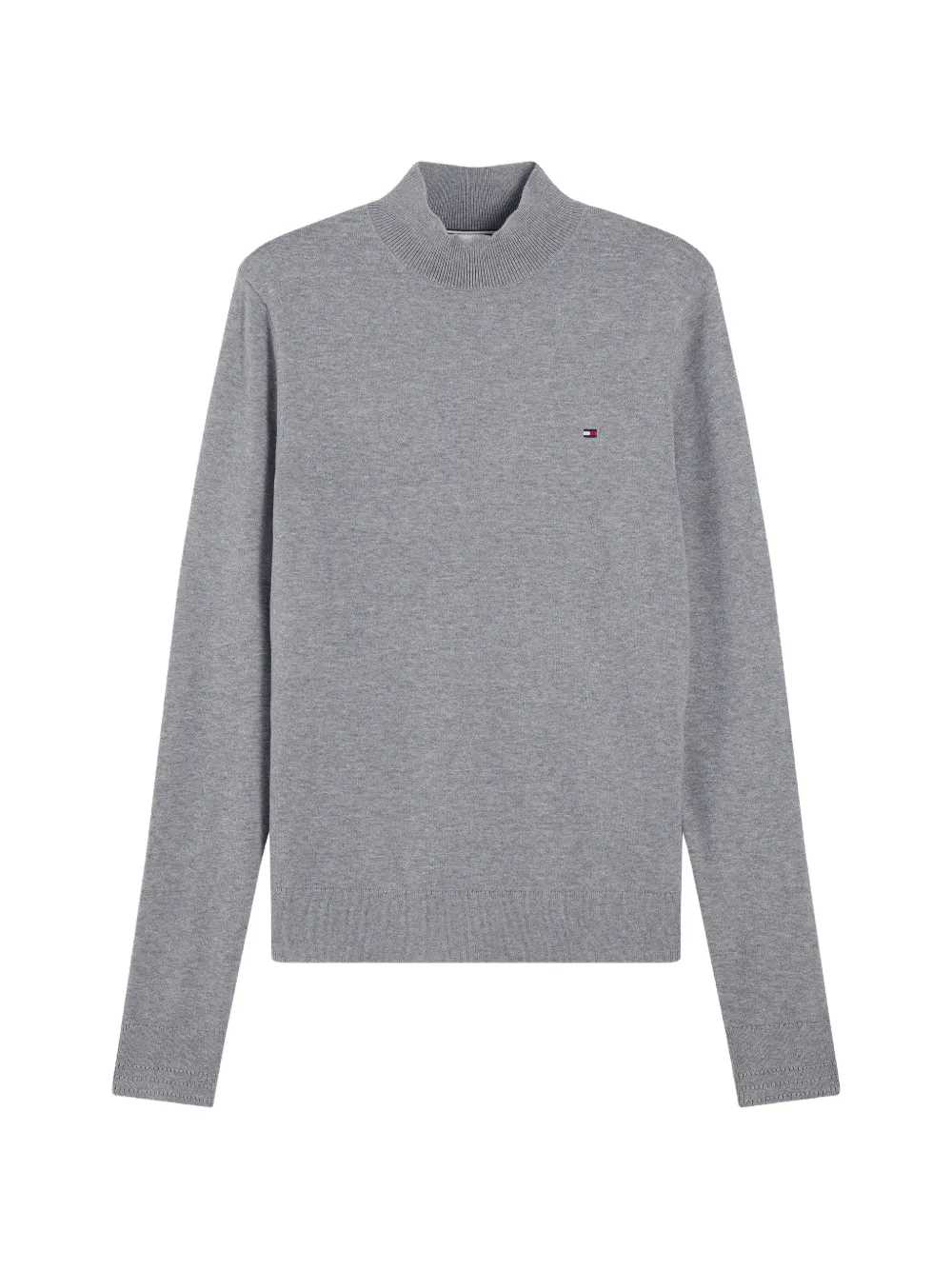 Tommy Hilfiger high-neck logo-patch sweater - Grigio