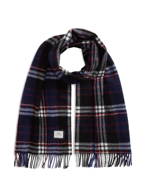 Tommy Hilfiger check-pattern fringed scarf