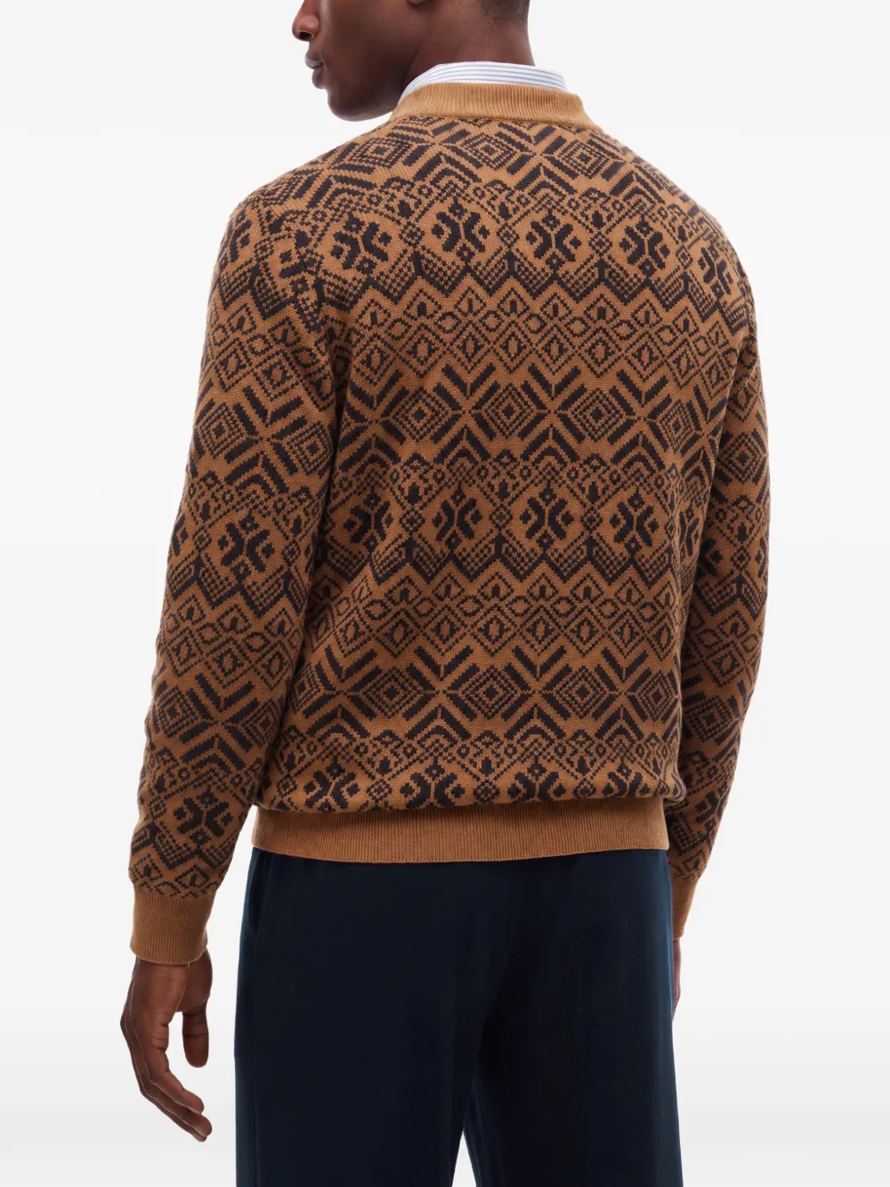Tommy Hilfiger Intarsia gebreide trui Bruin