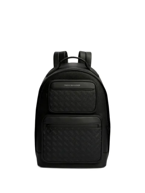 Tommy Hilfiger logo-print textured-panel backpack