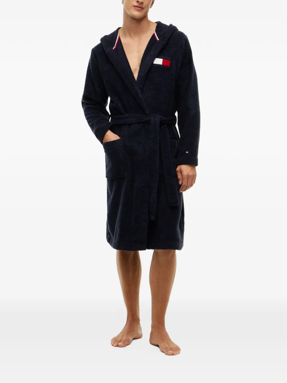 Tommy Hilfiger Badjas met logopatch Blauw